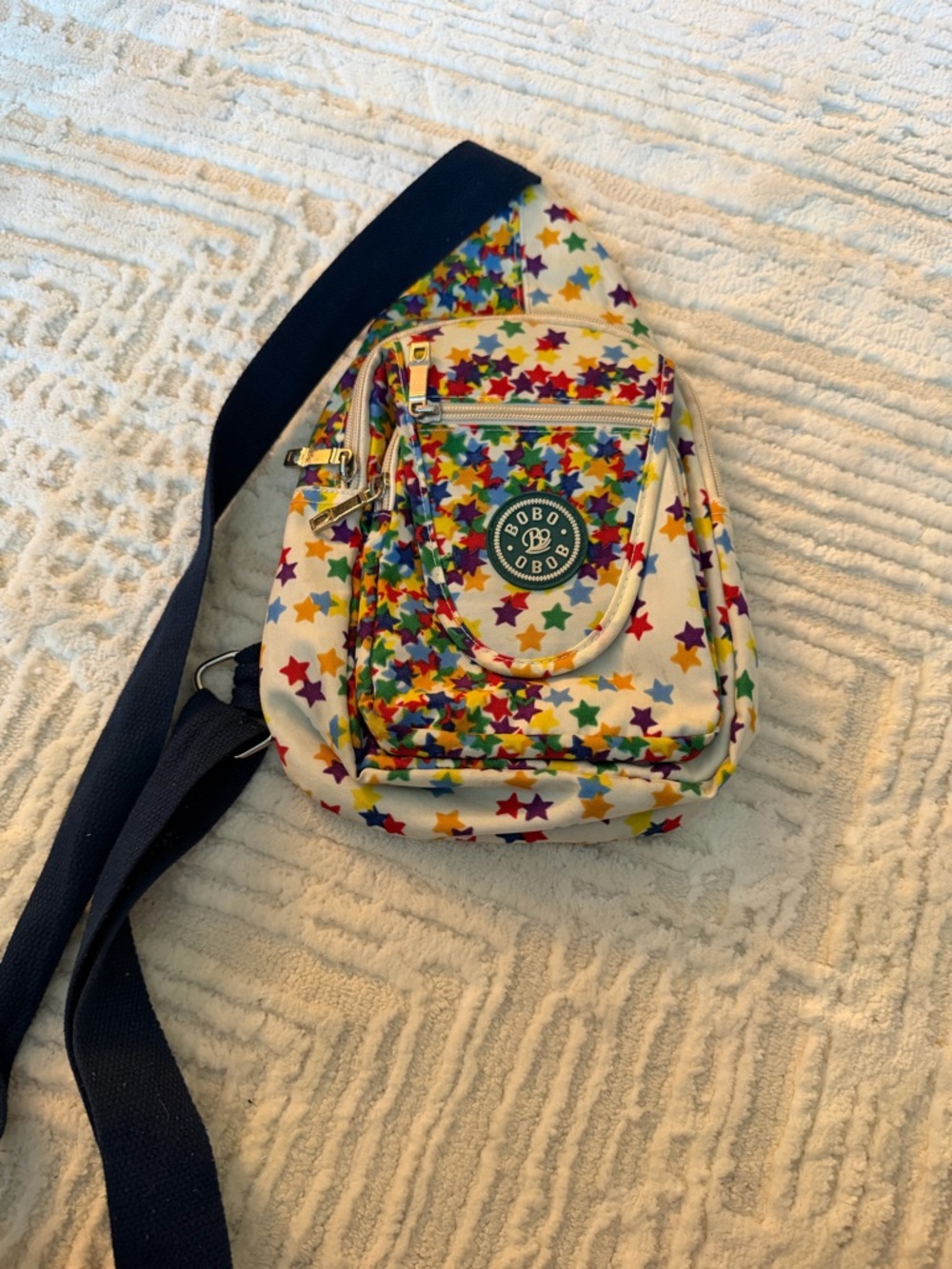 Bobo mini sling backpack crossbody colorful star print small travel